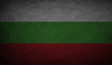 El sallayan grunge desenli Bulgaristan bayrağı. Vektör arkaplanı.