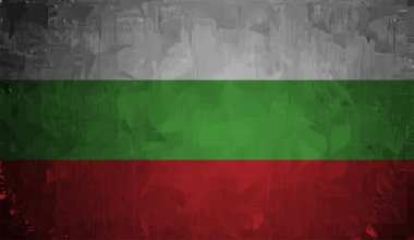 El sallayan grunge desenli Bulgaristan bayrağı. Vektör arkaplanı.