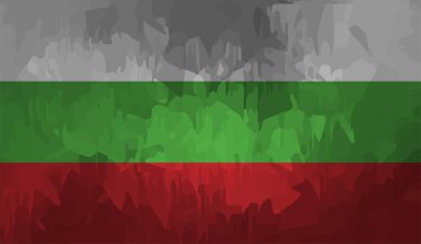 El sallayan grunge desenli Bulgaristan bayrağı. Vektör arkaplanı.