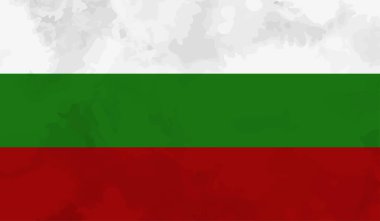 El sallayan grunge desenli Bulgaristan bayrağı. Vektör arkaplanı.