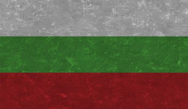 El sallayan grunge desenli Bulgaristan bayrağı. Vektör arkaplanı.
