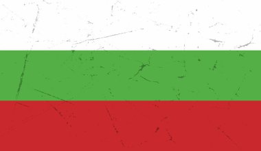 El sallayan grunge desenli Bulgaristan bayrağı. Vektör arkaplanı.