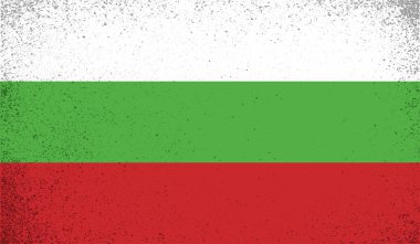 El sallayan grunge desenli Bulgaristan bayrağı. Vektör arkaplanı.