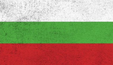 El sallayan grunge desenli Bulgaristan bayrağı. Vektör arkaplanı.
