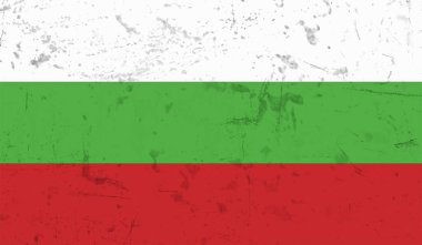 El sallayan grunge desenli Bulgaristan bayrağı. Vektör arkaplanı.