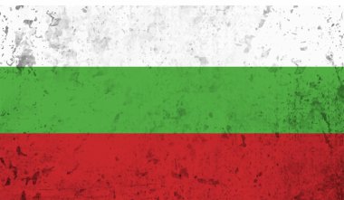 El sallayan grunge desenli Bulgaristan bayrağı. Vektör arkaplanı.