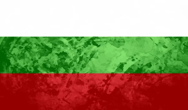 불가리아 깃발에 질감을 흔들며 깃발을 휘둘렀습니다 — 스톡 벡터