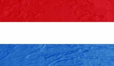 Lüksemburg bayrağı, sallanan grunge dokusuyla. Vektör arkaplanı.