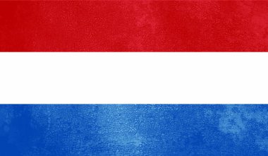 Lüksemburg bayrağı, sallanan grunge dokusuyla. Vektör arkaplanı.