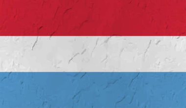 Lüksemburg bayrağı, sallanan grunge dokusuyla. Vektör arkaplanı.