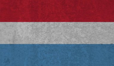 Lüksemburg bayrağı, sallanan grunge dokusuyla. Vektör arkaplanı.