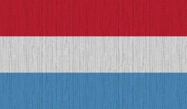 Lüksemburg bayrağı, sallanan grunge dokusuyla. Vektör arkaplanı.