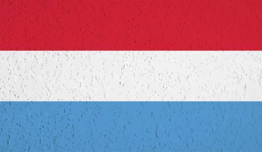 Lüksemburg bayrağı, sallanan grunge dokusuyla. Vektör arkaplanı.