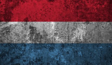 Lüksemburg bayrağı, sallanan grunge dokusuyla. Vektör arkaplanı.