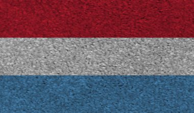 Lüksemburg bayrağı, sallanan grunge dokusuyla. Vektör arkaplanı.