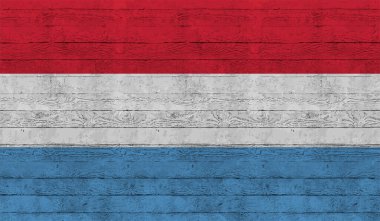 Lüksemburg bayrağı, sallanan grunge dokusuyla. Vektör arkaplanı.