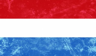 Lüksemburg bayrağı, sallanan grunge dokusuyla. Vektör arkaplanı.