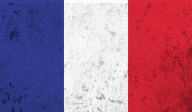 El sallayan grunge desenli Fransa bayrağı. Vektör arkaplanı.