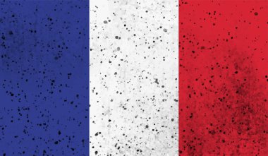 El sallayan grunge desenli Fransa bayrağı. Vektör arkaplanı.