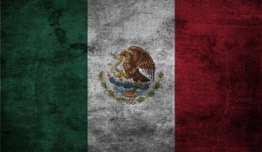Grunge Mexico bayrağı desenli arka plan. Vektör illüstrasyonu