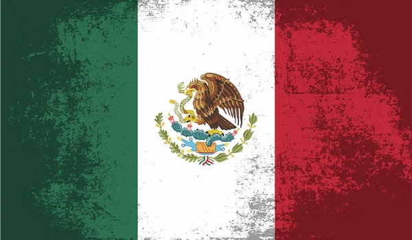 Bendera Grunge Mexico Memiliki Latar Belakang Bertekstur Ilustrasi Vektor - Stok Vektor