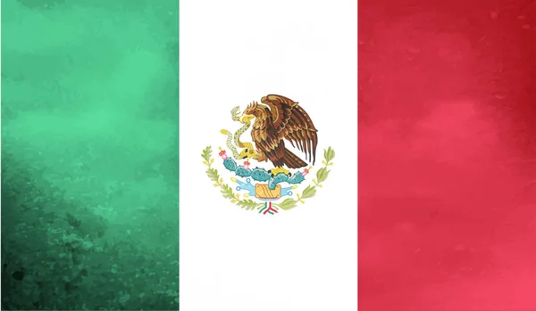 Grunge Mexiko Flagga Strukturerad Bakgrund Vektorillustration — Stock vektor