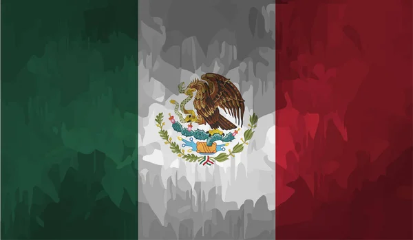 Grunge Meksyk Flaga Teksturowane Tło Ilustracja Wektora — Wektor stockowy