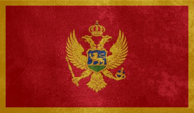 Dalgalı grunge dokusuyla Karadağ bayrağı. Vektör arkaplanı.