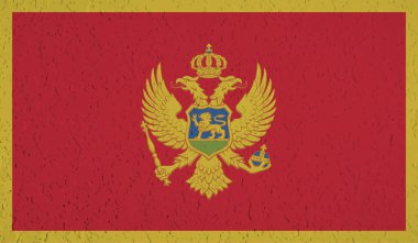 Dalgalı grunge dokusuyla Karadağ bayrağı. Vektör arkaplanı.