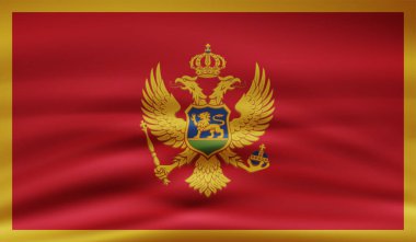 Dalgalı grunge dokusuyla Karadağ bayrağı. Vektör arkaplanı.