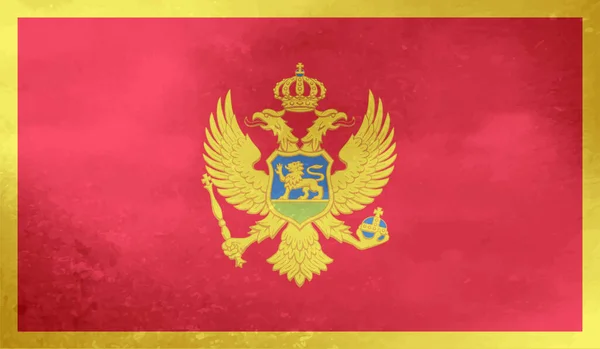 Montenegro Flag Med Vinkende Grunge Tekstur Vektorbaggrund – Stock-vektor