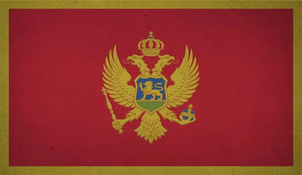 Montenegro Lippu Heiluttaen Grunge Rakenne Vektorin Tausta — vektorikuva