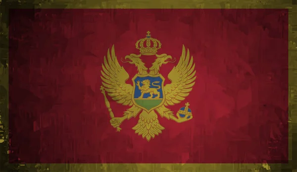 Montenegro Flag Med Vinkende Grunge Tekstur Vektorbaggrund – Stock-vektor