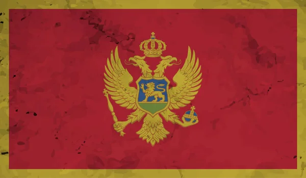 Bandera Montenegro Con Textura Grunge Ondeante Fondo Vectorial — Archivo Imágenes Vectoriales