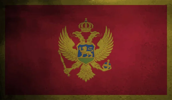 Bandera Montenegro Con Textura Grunge Ondeante Fondo Vectorial — Archivo Imágenes Vectoriales