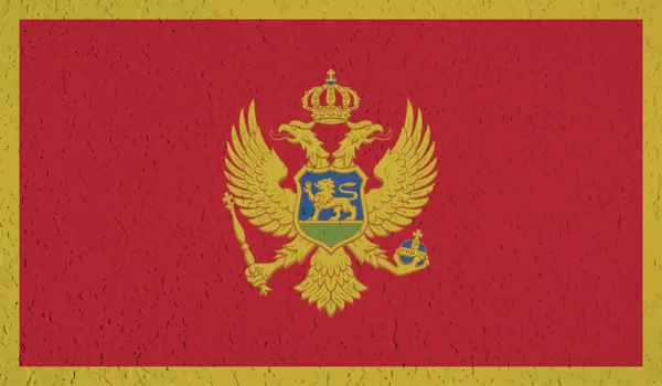 Montenegro Flag Med Vinkende Grunge Tekstur Vektorbaggrund – Stock-vektor