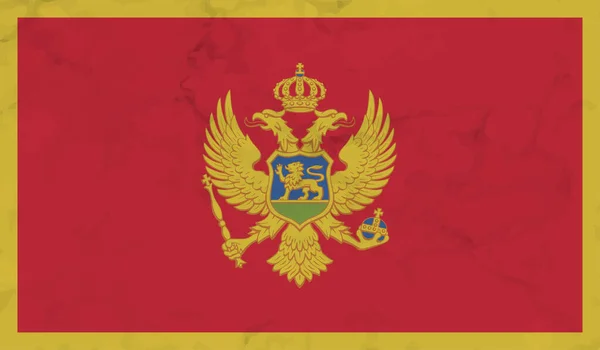 Montenegrói Zászló Hullámzó Grunge Textúrával Vektorháttér — Stock Vector