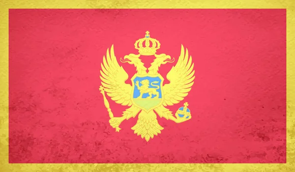 Bandera Montenegro Con Textura Grunge Ondeante Fondo Vectorial — Archivo Imágenes Vectoriales