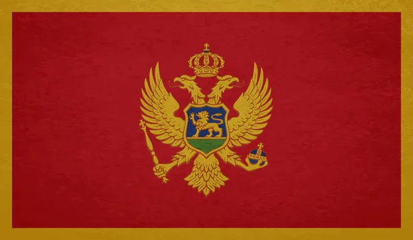 Montenegro Flag Med Vinkende Grunge Tekstur Vektorbaggrund – Stock-vektor