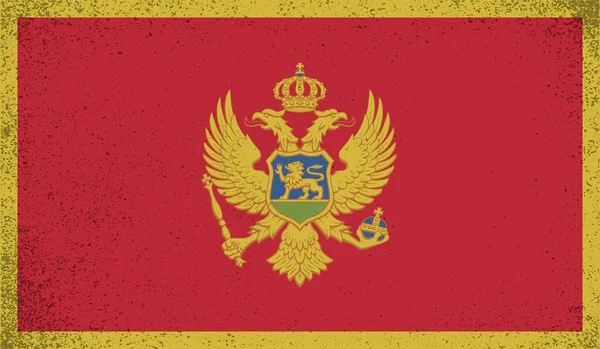 Bandera Montenegro Con Textura Grunge Ondeante Fondo Vectorial — Archivo Imágenes Vectoriales