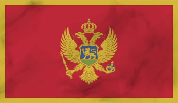 Flaga Czarnogóry Falującą Fakturą Grunge Tło Wektorowe — Wektor stockowy
