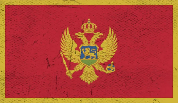 Bandera Montenegro Con Textura Grunge Ondeante Fondo Vectorial — Archivo Imágenes Vectoriales