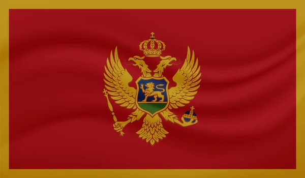 Flaga Czarnogóry Falującą Fakturą Grunge Tło Wektorowe — Wektor stockowy