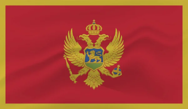 Bandera Montenegro Con Textura Grunge Ondeante Fondo Vectorial — Archivo Imágenes Vectoriales