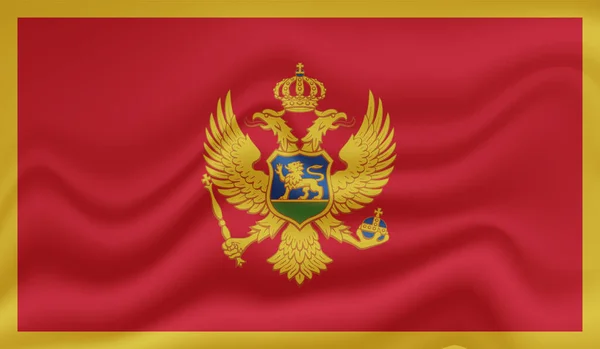 Montenegro Flag Med Vinkende Grunge Tekstur Vektorbaggrund – Stock-vektor