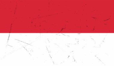 Sallanan grunge desenli Polonya bayrağı. Vektör arkaplanı.