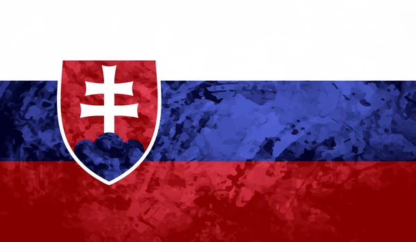 Slovakien Flagga Med Viftande Grunge Konsistens Vektor Bakgrund — Stock vektor