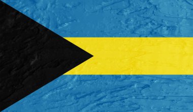 Sallanan grunge desenli Bahama bayrağı. Vektör arkaplanı.