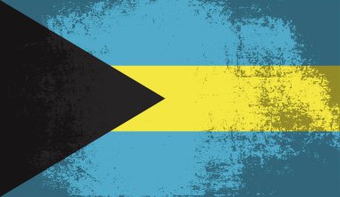 Sallanan grunge desenli Bahama bayrağı. Vektör arkaplanı.