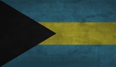 Sallanan grunge desenli Bahama bayrağı. Vektör arkaplanı.